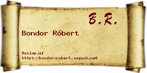 Bondor Róbert névjegykártya