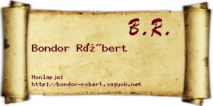 Bondor Róbert névjegykártya