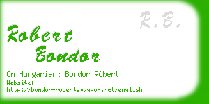 robert bondor business card