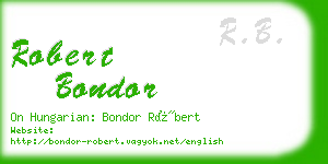 robert bondor business card